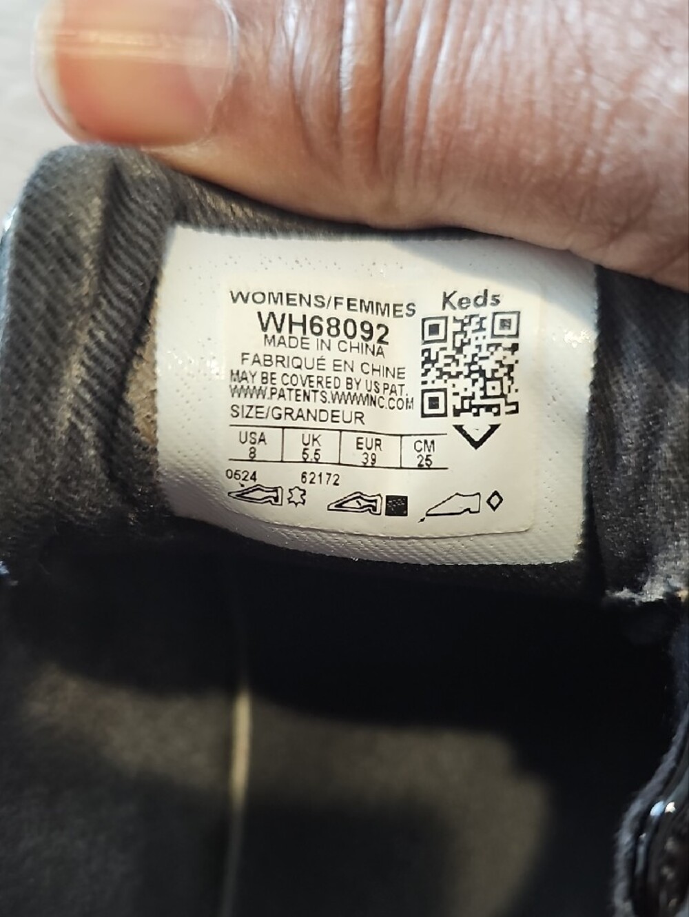 Women's Keds Black Patent Low-Top Sneakers with White Sole - Picture 9 of 9